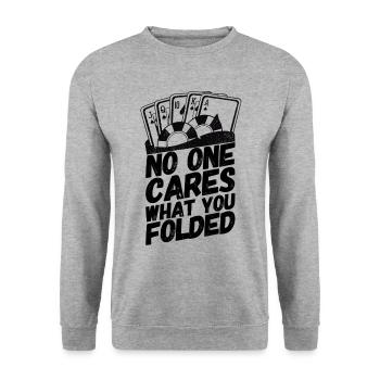 Cartes de poker Poker pliées Devis - Sweat-shirt Unisexe - gris chiné - Devant - Alina (178cm) & Michal (187cm)