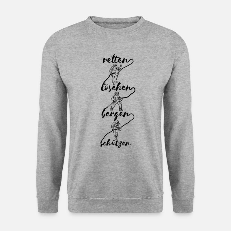 Feuerwehr Spruch Cool - Unisex Pullover - Weißgrau meliert