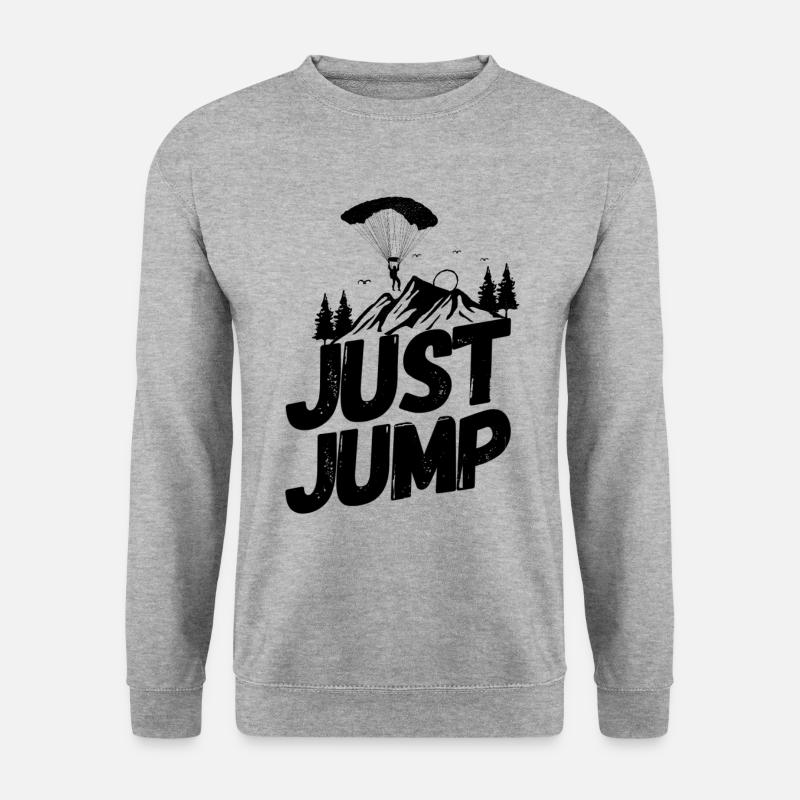 Fallschirm Skydiving Springen - Unisex Pullover - Weißgrau meliert