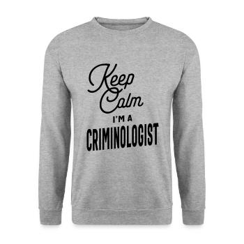 Gardez le cadeau de titre de poste de criminologue calme - Sweat-shirt Unisexe - gris chiné - Devant - Alina (178cm) & Michal (187cm)