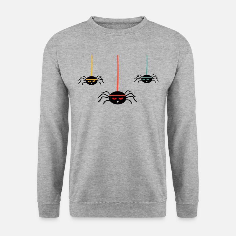 Spinnen Tiere Halloween - Unisex Pullover - Weißgrau meliert
