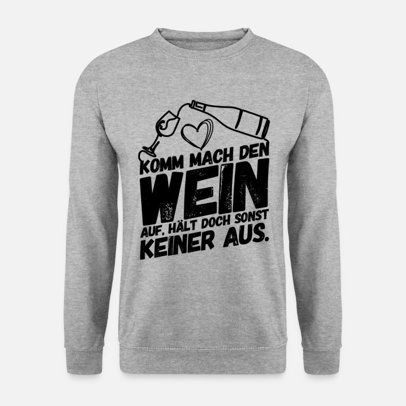 Wein Sprüche - Unisex Pullover - Weißgrau meliert