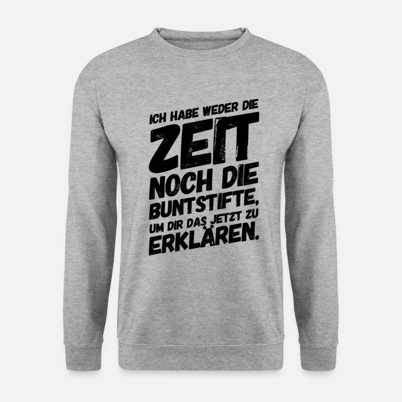 Bürohumor Buntstifte Erklären Sprüche - Unisex Pullover - Weißgrau meliert