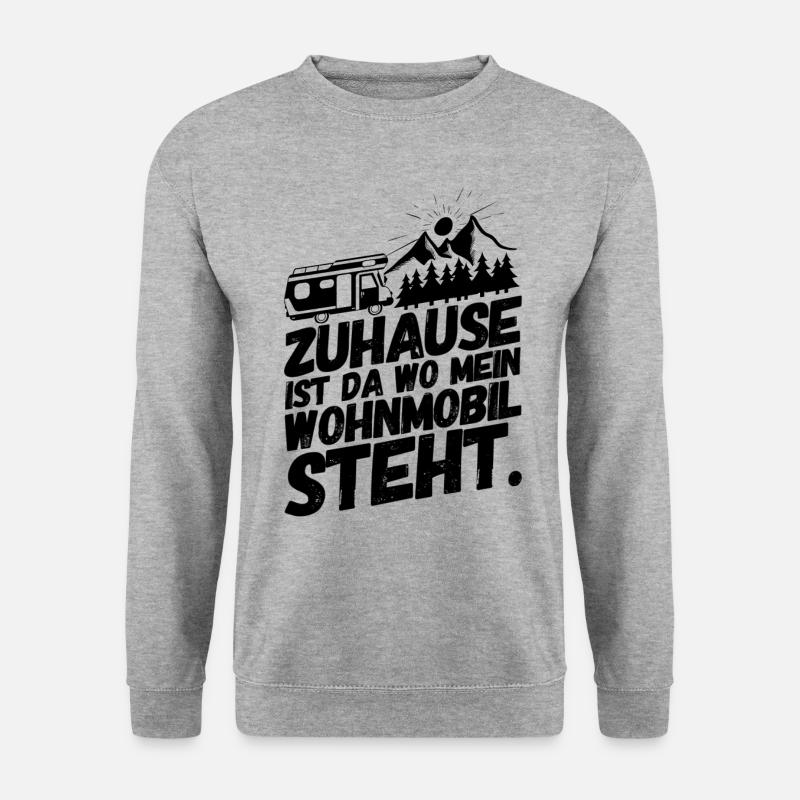 Camper Camping Campen Wohnmobil II - Unisex Pullover - Weißgrau meliert