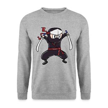 Perfektes Kinder Samurai, Ninja, Ninjas Geschenk - Unisex Pullover - Weißgrau meliert - Vorne - Alina (178cm) & Michal (187cm)