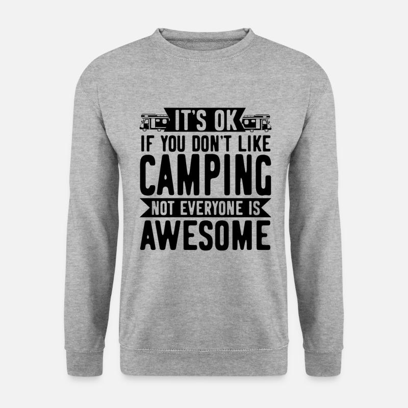 Camper Camping Campen Frech - Unisex Pullover - Weißgrau meliert