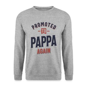 Promoted To Pappa Again | Father Grandpa - Unisex Sweatshirt - salt & pepper - Front - Alina (178cm) & Michal (187cm)