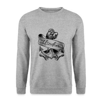 Usedom -Island Usedom-Ostsee holiday - Unisex Sweatshirt - salt & pepper - Front - Alina (178cm) & Michal (187cm)