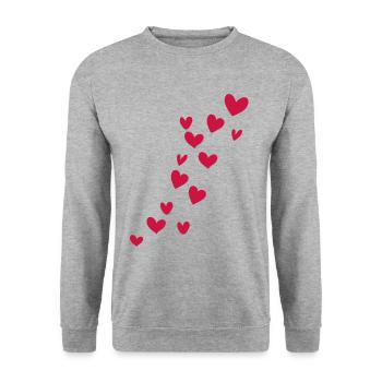 heart - Unisex Sweatshirt - salt & pepper - Front - Alina (178cm) & Michal (187cm)