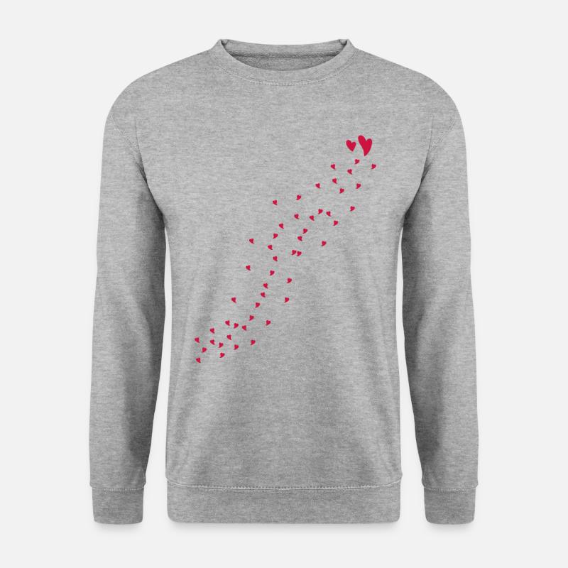 Herz Rote herzen - Unisex Pullover - Weißgrau meliert