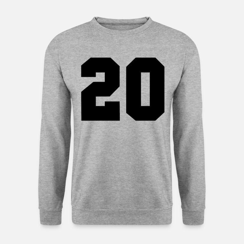 20 - Zahl 20 - 20 Jahre - Unisex Pullover - Weißgrau meliert