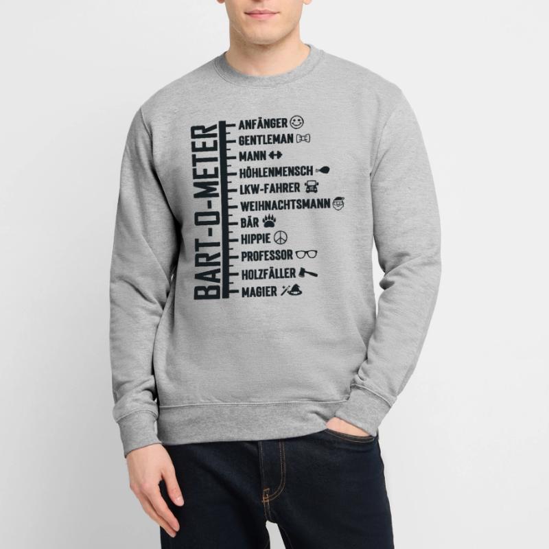 Bart-o-meter Bart Länge Lineal Geschenkidee Unisex Pullover