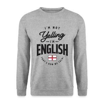 Ich schreie nicht, ich bin Englisch Funny English Pride - Unisex Pullover - Weißgrau meliert - Vorne - Alina (178cm) & Michal (187cm)