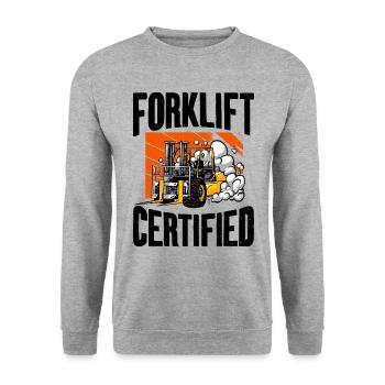 Certifié chariot élévateur - Sweat-shirt Unisexe - gris chiné - Devant - Alina (178cm) & Michal (187cm)