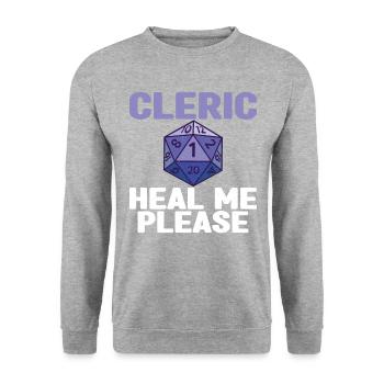 Pen and Paper Für RPG Gaming Vater - Unisex Pullover - Weißgrau meliert - Vorne - Alina (178cm) & Michal (187cm)