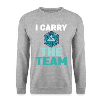 Pen and Paper for RPG Gaming Father - Unisex Sweatshirt - salt & pepper - Front - Alina (178cm) & Michal (187cm)
