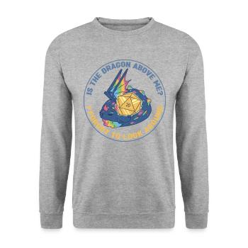 Pen and Paper Für RPG Gaming Vater - Unisex Pullover - Weißgrau meliert - Vorne - Alina (178cm) & Michal (187cm)