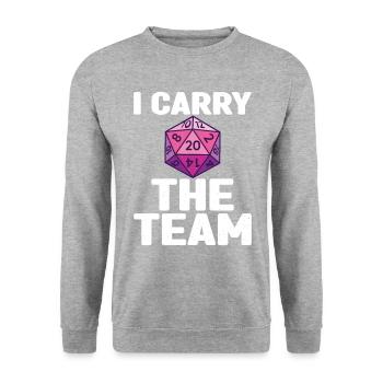 Pen and Paper Für RPG Gaming Vater - Unisex Pullover - Weißgrau meliert - Vorne - Alina (178cm) & Michal (187cm)