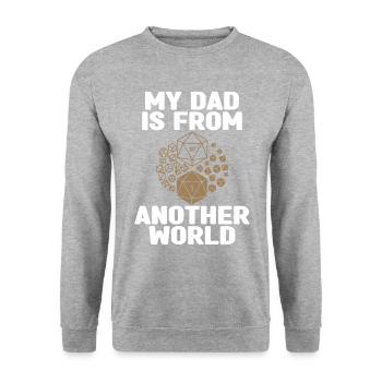 Pen and Paper Für RPG Gaming Vater - Unisex Pullover - Weißgrau meliert - Vorne - Alina (178cm) & Michal (187cm)