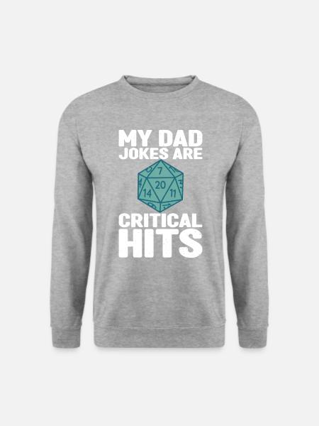 Pen and Paper Für RPG Gaming Vater - Unisex Pullover - Weißgrau meliert
