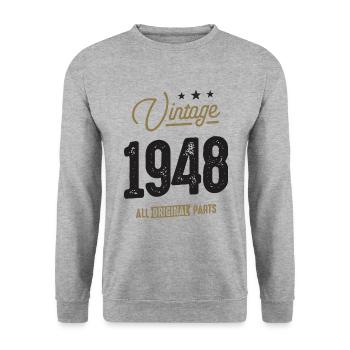 Millésime 1948 74e anniversaire - Sweat-shirt Unisexe - gris chiné - Devant - Alina (178cm) & Michal (187cm)