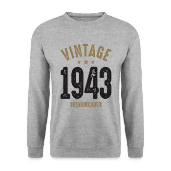 Vintage 1943 79th Birthday - Unisex Sweatshirt - salt & pepper - Front - Alina (178cm) & Michal (187cm)