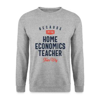 Home Economics Teacher Job Occupation - Unisex Sweatshirt - salt & pepper - Front - Alina (178cm) & Michal (187cm)