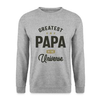 Greatest Papa in The Universe - Dad Grandpa - Unisex Sweatshirt - salt & pepper - Front - Alina (178cm) & Michal (187cm)