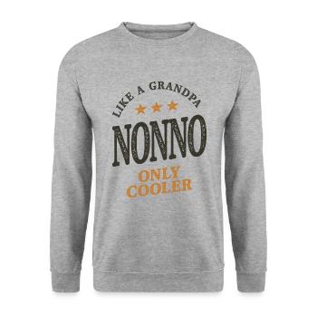 Nonno Like a Grandpa Only Cooler - Unisex Sweatshirt - salt & pepper - Front - Alina (178cm) & Michal (187cm)