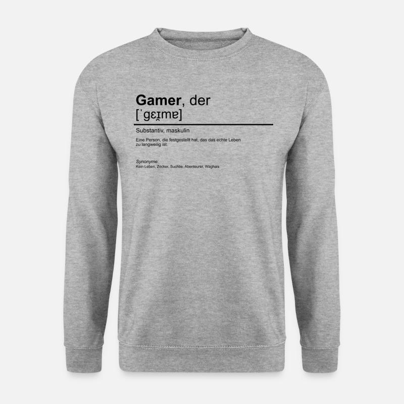 Gamer - Unisex Pullover - Weißgrau meliert