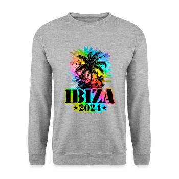Ibiza 2024 Holiday Colorful - Unisex Sweatshirt - salt & pepper - Front - Alina (178cm) & Michal (187cm)