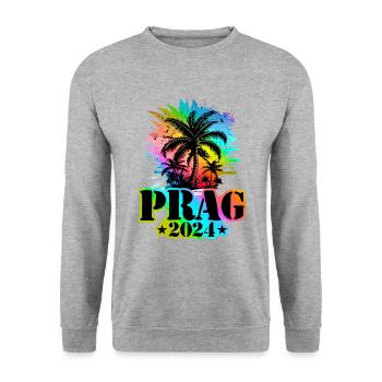 Prague 2024 Vacances Coloré - Sweat-shirt Unisexe - gris chiné - Devant - Alina (178cm) & Michal (187cm)
