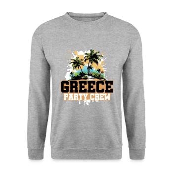 Greece Party Crew Holidays - Unisex Sweatshirt - salt & pepper - Front - Alina (178cm) & Michal (187cm)