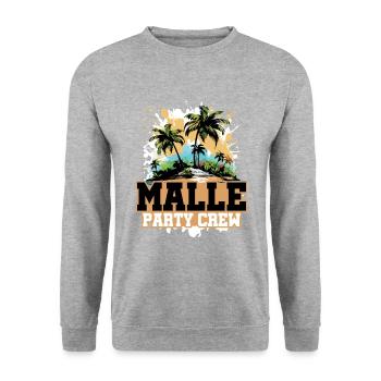 Malle Party Crew Holidays - Unisex Sweatshirt - salt & pepper - Front - Alina (178cm) & Michal (187cm)