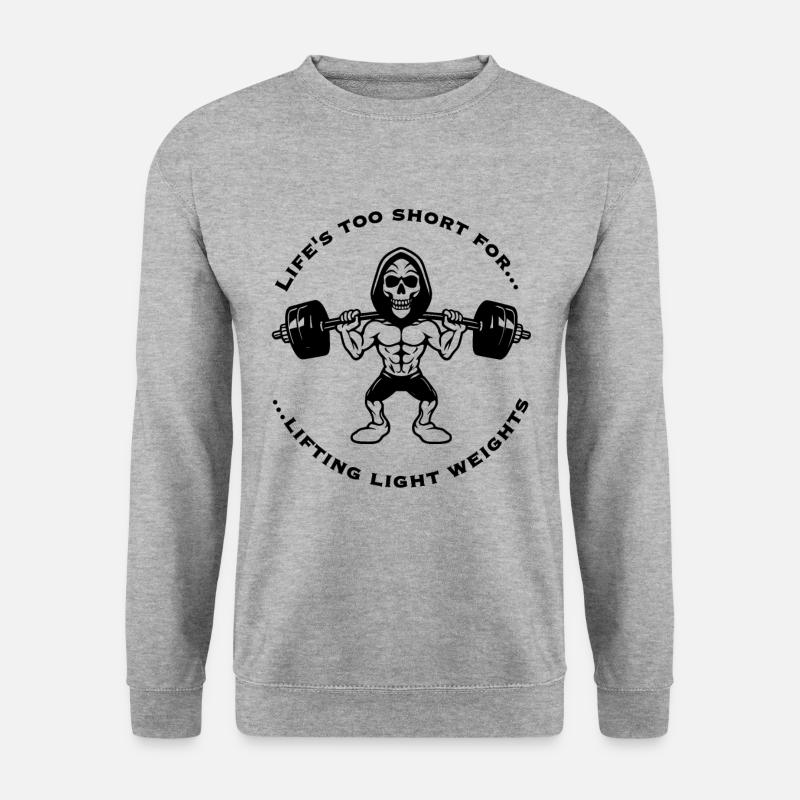 Gym Statement Lifting Heavy Weights - Unisex Pullover - Weißgrau meliert