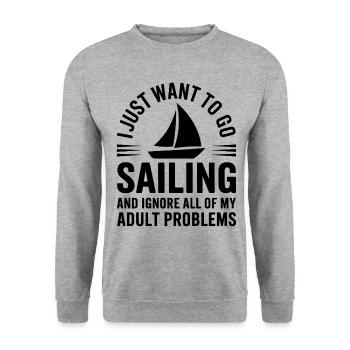 Segeln Spruch Segler Segeln Geschenk - Unisex Pullover - Weißgrau meliert - Vorne - Alina (178cm) & Michal (187cm)