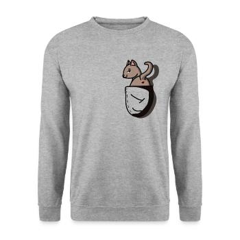 Poket Animal - Unisex Pullover - Weißgrau meliert - Vorne - Alina (178cm) & Michal (187cm)