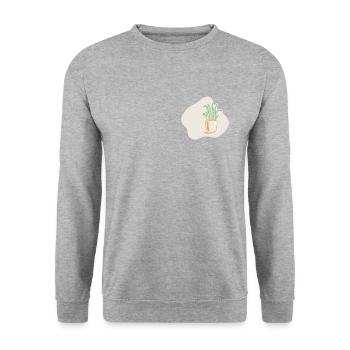 Potted plant - Unisex Sweatshirt - salt & pepper - Front - Alina (178cm) & Michal (187cm)