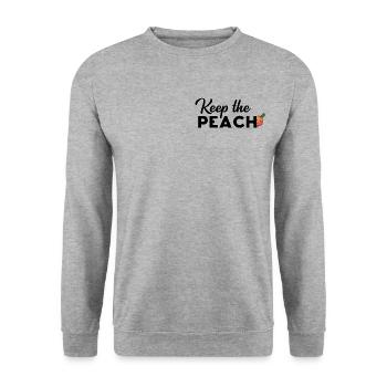 keep the peach - Sweat-shirt Unisexe - gris chiné - Devant - Alina (178cm) & Michal (187cm)