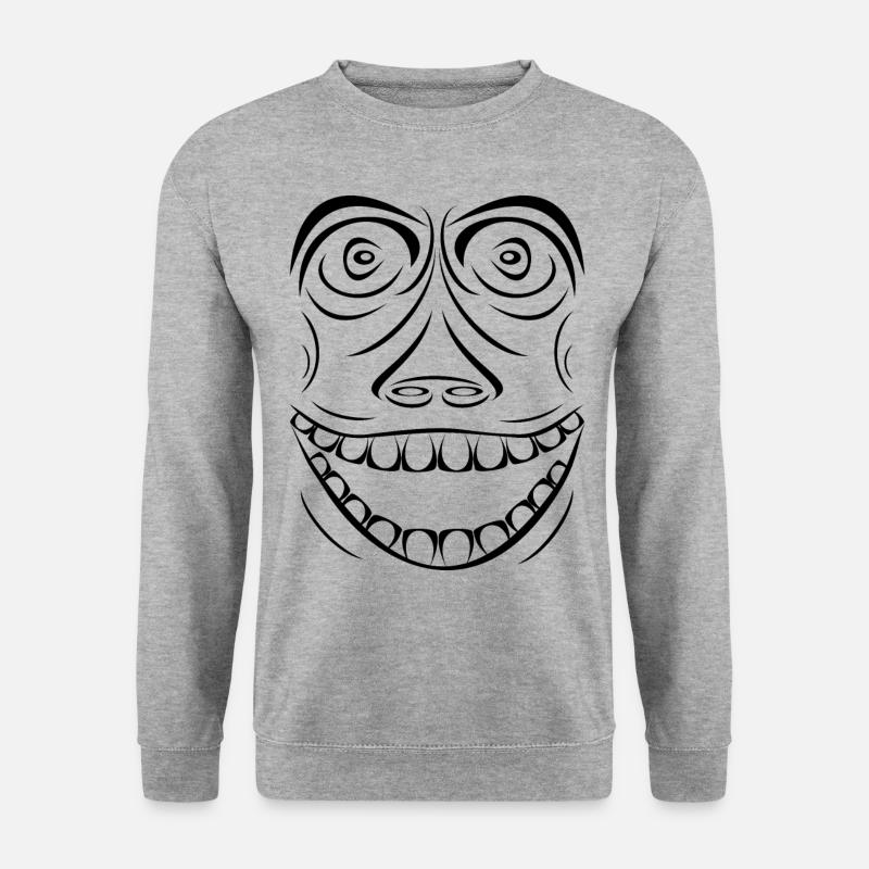 Lustiger Affe ohne Pocken - Unisex Pullover - Weißgrau meliert