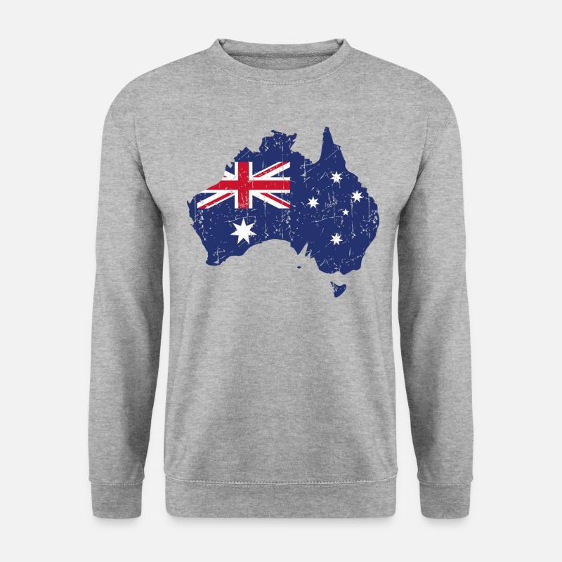 Australien - Unisex Pullover - Weißgrau meliert