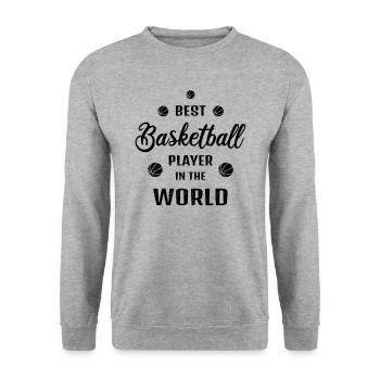Meilleur cadeau de joueur de basket-ball pour les joueurs de basket-ball - Sweat-shirt Unisexe - gris chiné - Devant - Alina (178cm) & Michal (187cm)