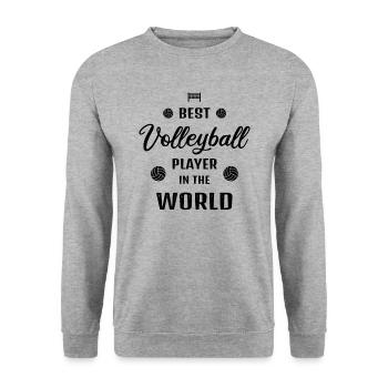 Meilleur joueur de volleyball au monde Citation Cadeau - Sweat-shirt Unisexe - gris chiné - Devant - Alina (178cm) & Michal (187cm)