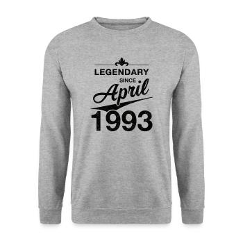 30. Geburtstag Legendär April 1993 Jahrgang 93 - Unisex Pullover - Weißgrau meliert - Vorne - Alina (178cm) & Michal (187cm)