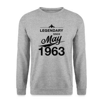 60e anniversaire Légendaire Mai 1963 Année 63 - Sweat-shirt Unisexe - gris chiné - Devant - Alina (178cm) & Michal (187cm)