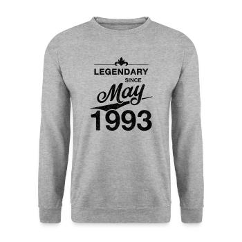 30. Geburtstag Legendär Mai 1993 Jahrgang 93 - Unisex Pullover - Weißgrau meliert - Vorne - Alina (178cm) & Michal (187cm)