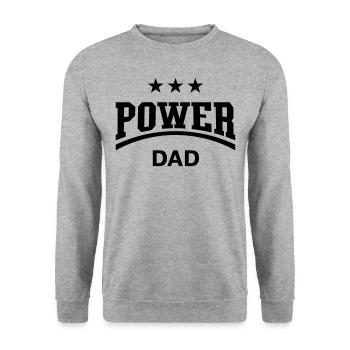 Power Dad (Daddy / Papa / Father’s Day / Black) - Unisex Sweatshirt - salt & pepper - Front - Alina (178cm) & Michal (187cm)