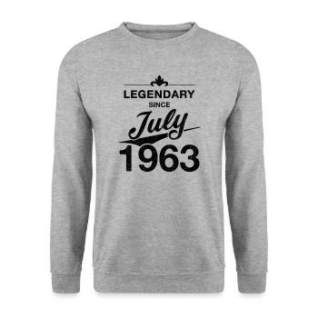 60e anniversaire Légendaire Juillet 1963 Année 63 - Sweat-shirt Unisexe - gris chiné - Devant - Alina (178cm) & Michal (187cm)