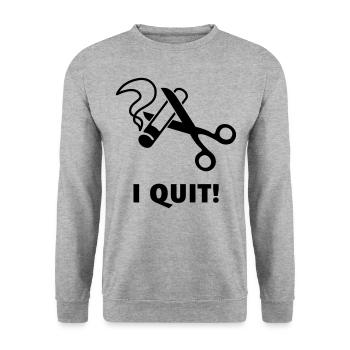 I Quit! (Ex-Smoker / Stop Smoking / Black) - Unisex Sweatshirt - salt & pepper - Front - Alina (178cm) & Michal (187cm)