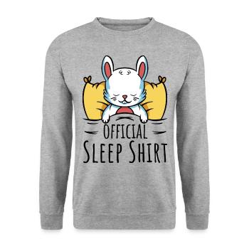 Rabbit Official Sleep Shirt for Fans of Rabbits - Unisex Sweatshirt - salt & pepper - Front - Alina (178cm) & Michal (187cm)